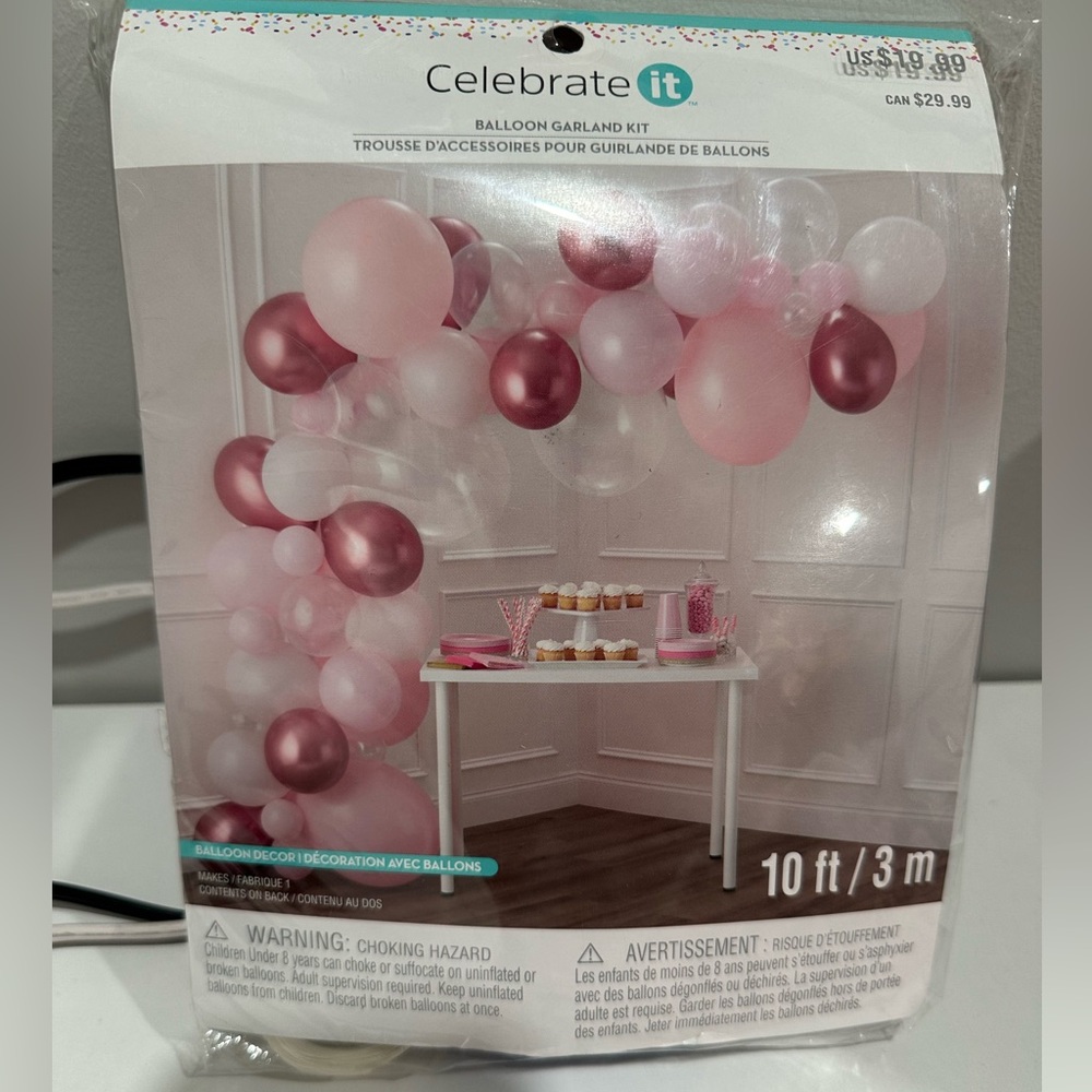 Celebrate It Pink/Gold Balloon Garland Kit